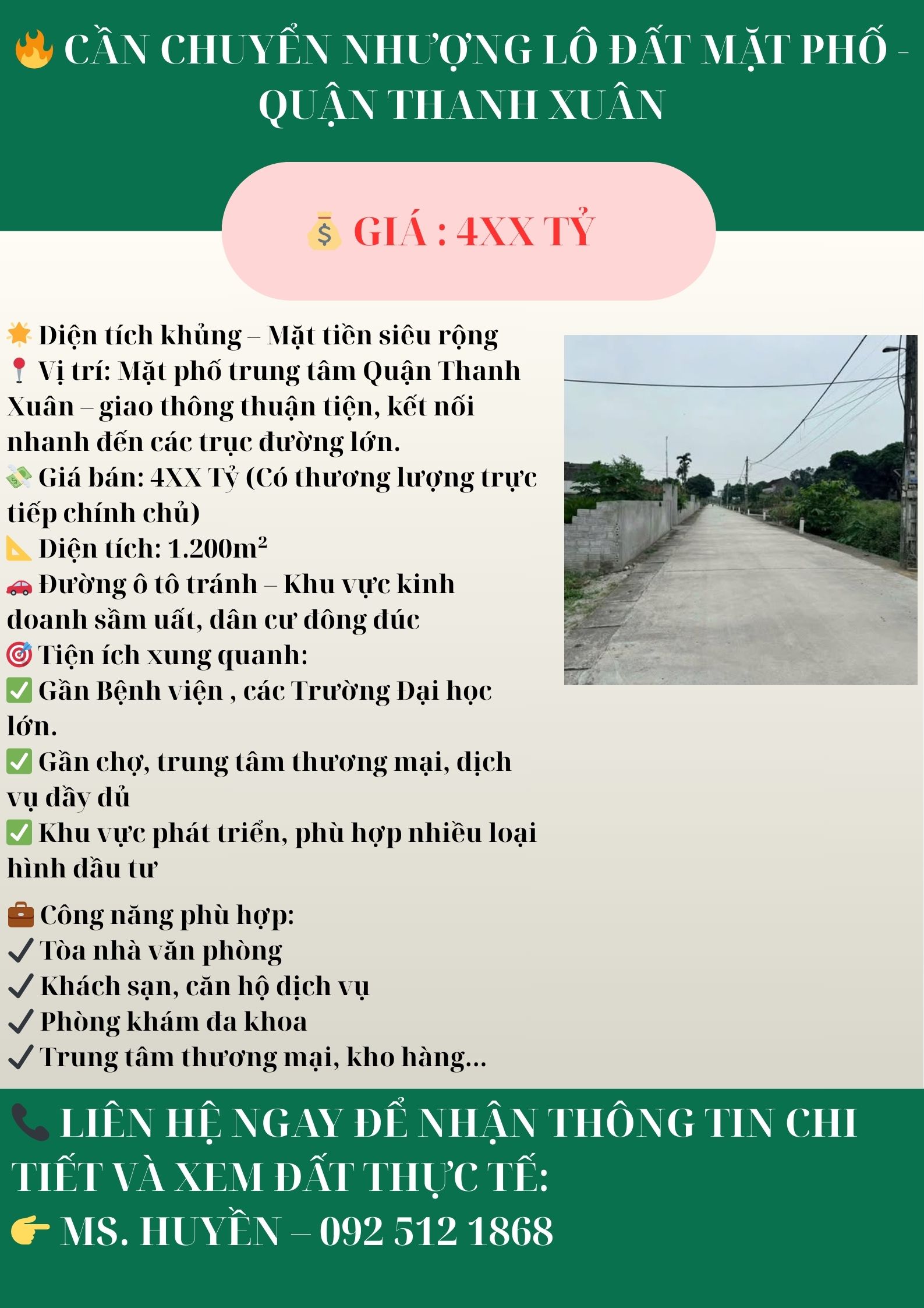 🔥 CẦN CHUYỂN NHƯỢNG LÔ ĐẤT MẶT PHỐ - QUẬN THANH XUÂN - Ảnh 3